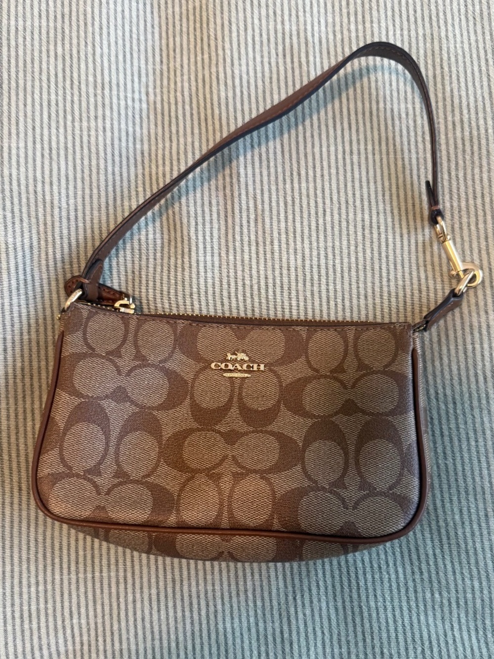 Plaza Mini Signature Canvas Shoulder Bag 18